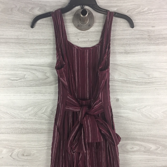 Moon River Stripe Print Back Tie Jumpsuit - Picture 7 of 8